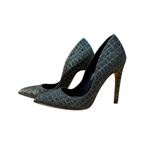 Rupert Sanderson Glamorous Glitter Pointed Toe Stiletto Heels Size 37